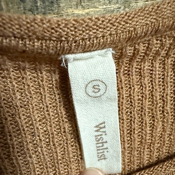 Wishlist Tan Women's Sweatshirt with Tie Sleeves - Picture 4 of 4